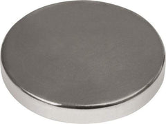 Mag-Mate - 1" Diam x 3/16" High Neodymium Rare Earth Magnet - 38.4 Lb Max Capacity, 180°F Max, Nickel Plated - Top Tool & Supply