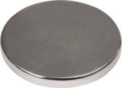 Mag-Mate - 1" Diam x 1/8" High Neodymium Rare Earth Magnet - 37.3 Lb Max Capacity, 180°F Max, Nickel Plated - Top Tool & Supply