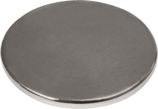 Mag-Mate - 1" Diam x 1/16" High Neodymium Rare Earth Magnet - 16.5 Lb Max Capacity, 180°F Max, Nickel Plated - Top Tool & Supply