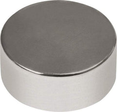 Mag-Mate - 3/4" Diam x 3/8" High Neodymium Rare Earth Magnet - 24 Lb Max Capacity, 180°F Max, Nickel Plated - Top Tool & Supply