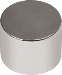 Mag-Mate - 1/2" Diam x 1/2" High Neodymium Rare Earth Magnet - 14.66 Lb Max Capacity, 180°F Max, Nickel Plated - Top Tool & Supply