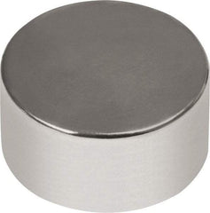 Mag-Mate - 1/2" Diam x 1/4" High Neodymium Rare Earth Magnet - 10.88 Lb Max Capacity, 180°F Max, Nickel Plated - Top Tool & Supply