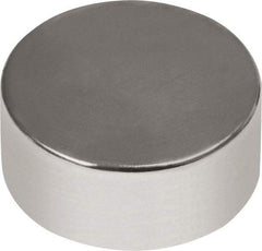 Mag-Mate - 1/2" Diam x 13/64" High Neodymium Rare Earth Magnet - 9.49 Lb Max Capacity, 180°F Max, Nickel Plated - Top Tool & Supply