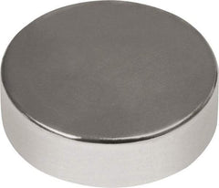 Mag-Mate - 1/2" Diam x 1/8" High Neodymium Rare Earth Magnet - 6.08 Lb Max Capacity, 180°F Max, Nickel Plated - Top Tool & Supply