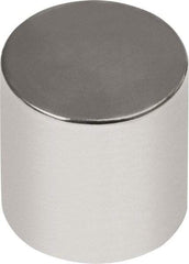 Mag-Mate - 3/8" Diam x 1/2" High Neodymium Rare Earth Magnet - 8.5 Lb Max Capacity, 180°F Max, Nickel Plated - Top Tool & Supply