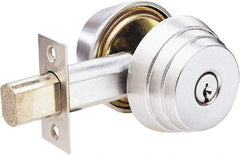 Arrow Lock - 1-3/8 to 1-3/4" Door Thickness, Satin Chrome Finish, Double Cylinder Deadbolt - Top Tool & Supply