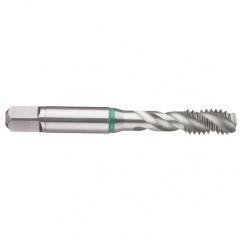 1-12 2B 4-Flute Cobalt Green Ring Semi-Bottoming 40 degree Spiral Flute Tap-Bright - Top Tool & Supply