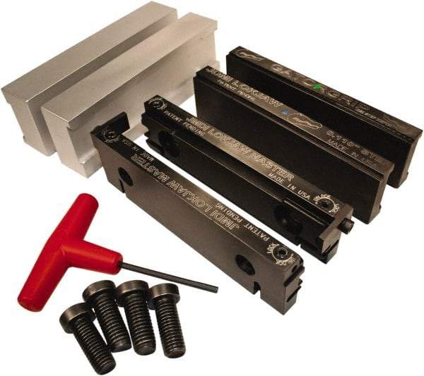 Jet Machining - 6" Jaw Width, " Jaw Height, Standard Vise Jaw Sets - Hardened Steel - Top Tool & Supply