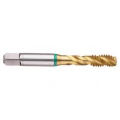 1-1/8-7 2B 4-Flute Cobalt Green Ring Semi-Bottoming 40 degree Spiral Flute Tap-TiN - Top Tool & Supply