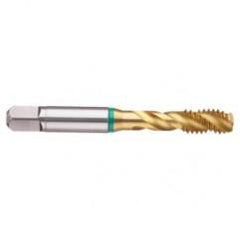 7/16-14 2B 3-Flute Cobalt Green Ring Semi-Bottoming 40 degree Spiral Flute Tap-TiN - Top Tool & Supply