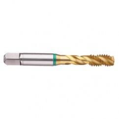 12-28 2B 3-Flute Cobalt Green Ring Semi-Bottoming 40 degree Spiral Flute Tap-TiN - Top Tool & Supply