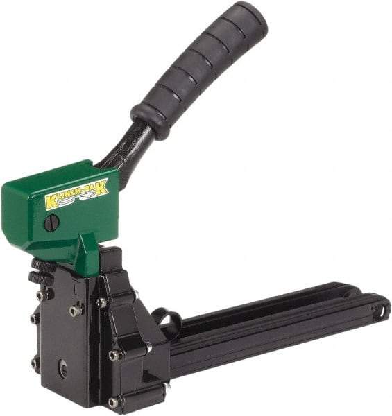 Klinch-Pak - Manual Staple Gun - 1-1/4" Staples, 100 Lb Capacity, Green, Aluminum - Top Tool & Supply