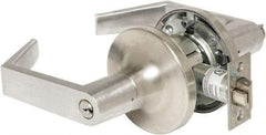 Yale - Entrance Lever Lockset - 2-3/4" Back Set, Steel, Brushed Chrome Finish - Top Tool & Supply