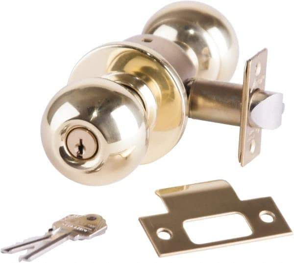 Arrow Lock - Entrance Lever Lockset - 2-3/4" Back Set, Steel, Bright Brass Finish - Top Tool & Supply