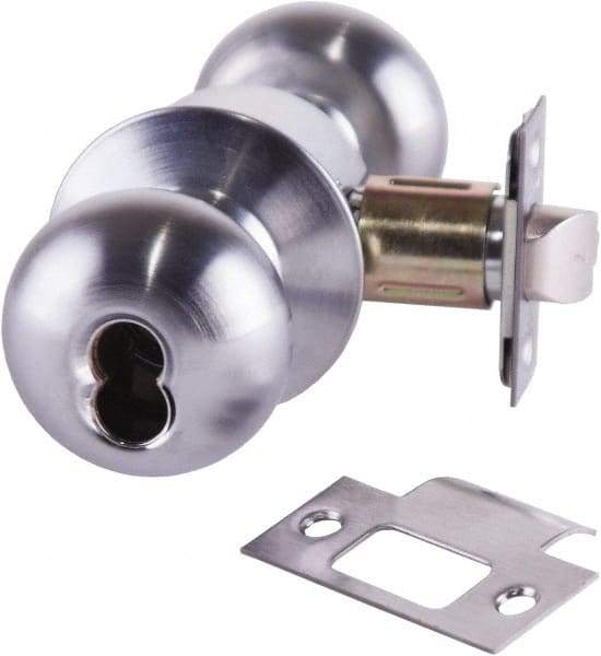 Arrow Lock - Entrance Lever Lockset - 2-3/4" Back Set, Steel, Brushed Chrome Finish - Top Tool & Supply