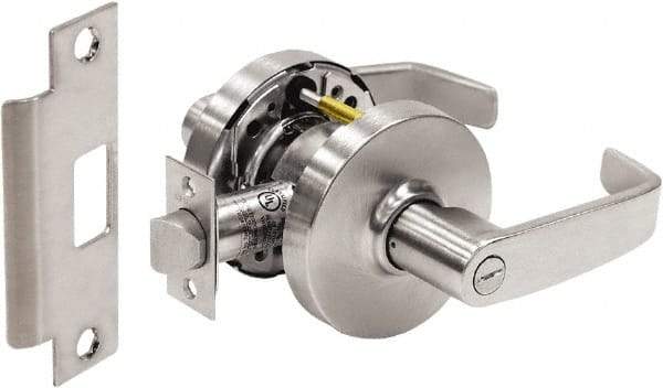 Sargent - Privacy Lever Lockset - 2-3/4" Back Set, Steel, Brushed Chrome Finish - Top Tool & Supply