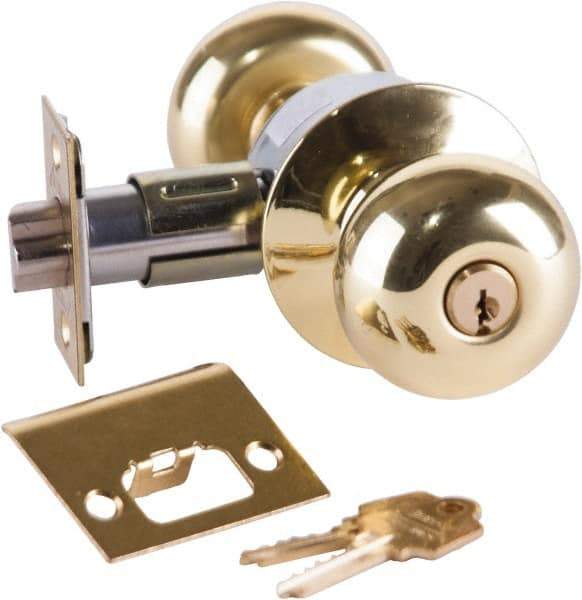 Arrow Lock - Entrance Lever Lockset - 2-3/4" Back Set, Steel, Bright Brass Finish - Top Tool & Supply