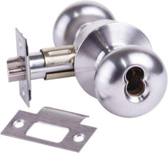 Arrow Lock - Entrance Lever Lockset - 2-3/4" Back Set, Steel, Brushed Chrome Finish - Top Tool & Supply