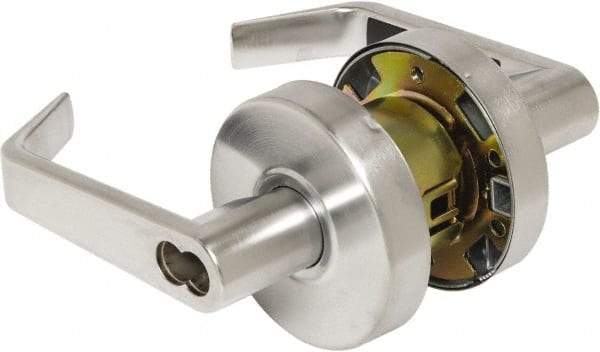 Arrow Lock - Entry Lever Lockset - 2-3/4" Back Set, Steel, Brushed Chrome Finish - Top Tool & Supply