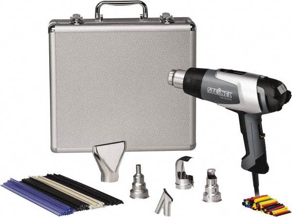 Steinel - 120 to 1,150°F Heat Setting, 4 to 13 CFM Air Flow, Heat Gun Kit - 120 Volts, 13.3 Amps, 1,600 Watts, 6' Cord Length - Top Tool & Supply