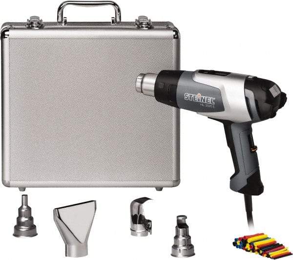 Steinel - 120 to 1,150°F Heat Setting, 4 to 13 CFM Air Flow, Heat Gun Kit - 120 Volts, 13.3 Amps, 1,600 Watts, 6' Cord Length - Top Tool & Supply