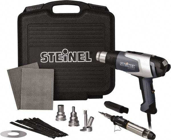 Steinel - 120 to 1,200°F Heat Setting, 4 to 13 CFM Air Flow, Heat Gun Kit - 120 Volts, 13.5 Amps, 1,600 Watts, 6' Cord Length - Top Tool & Supply