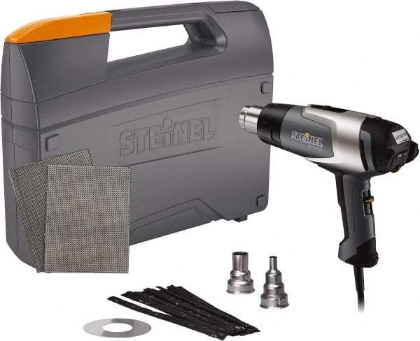 Steinel - 120 to 1,200°F Heat Setting, 4 to 13 CFM Air Flow, Heat Gun Kit - 120 Volts, 13.5 Amps, 1,600 Watts, 6' Cord Length - Top Tool & Supply