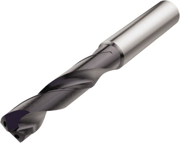 Screw Machine Length Drill Bit: 0.2402″ Dia, 140 °, Solid Carbide TiAlN Finish, Right Hand Cut, Spiral Flute, Straight-Cylindrical Shank, Series SD203A