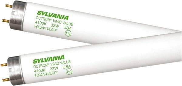 SYLVANIA - 32 Watt Fluorescent Tubular Medium Bi-Pin Lamp - 3,000°K Color Temp, 2,800 Lumens, T8, 30,000 hr Avg Life - Top Tool & Supply