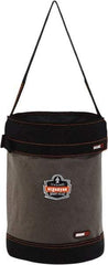 Ergodyne - 1 Pocket Gray & Black Canvas Tool Bucket - 12-1/2" Wide x 12-1/2" Deep x 17" High - Top Tool & Supply