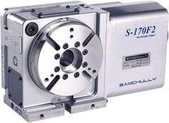 Samchully - 1 Spindle, 210mm Horizontal & Vertical Rotary Table - 200 kg (440 Lb) Max Horiz Load, 170mm Centerline Height, 45mm Through Hole - Top Tool & Supply