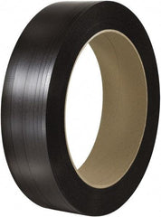 Made in USA - 4,500' Long x 1/2" Wide, Coil Case Polyester Hand Strapping - 500 Lb Capacity, 0.015" Thick - Top Tool & Supply