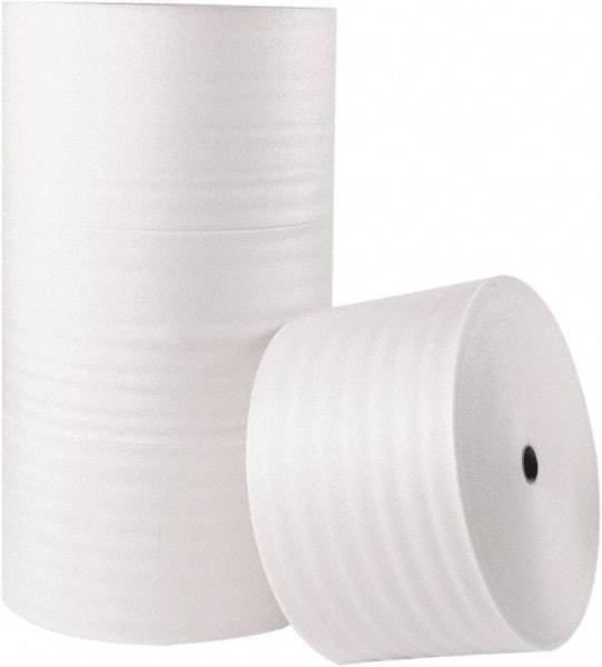 Made in USA - 900' Long x 12" Wide x 1/16" Thick, Polyethylene Foam - White - Top Tool & Supply