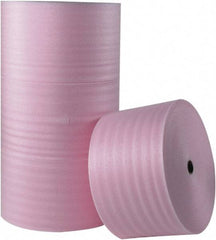 Made in USA - 250' Long x 12" Wide x 1/4" Thick, Polyethylene Foam - Pink - Top Tool & Supply