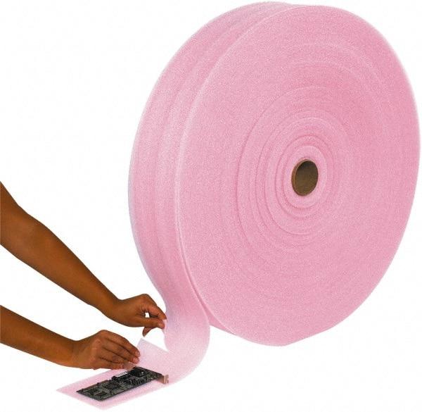 Made in USA - 3,000" Long x 72" Wide, Antistatic Foam Roll - Pink, Standard Grade - Top Tool & Supply