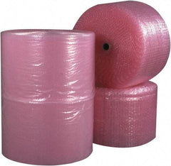 Made in USA - 9,000" Long x 24" Wide, Antistatic Bubble Roll - Pink, Standard Grade - Top Tool & Supply