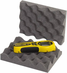 Made in USA - 6" Wide x 2" Thick, Convoluted Foam - Charcoal - Top Tool & Supply