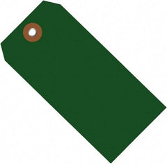 Made in USA - 4-3/4" High x 2-3/8" Long, Safety & Facility Blank Tag - Green Vinyl - Top Tool & Supply