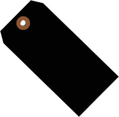 Made in USA - 4-3/4" High x 2-3/8" Long, Safety & Facility Blank Tag - Black Vinyl - Top Tool & Supply