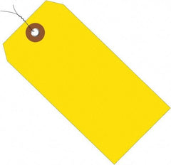 Made in USA - 6-1/4" High x 3-1/8" Long, Safety & Facility Blank Tag - Yellow Vinyl - Top Tool & Supply