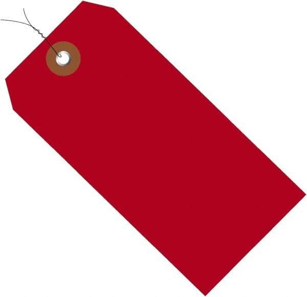 Made in USA - 6-1/4" High x 3-1/8" Long, Safety & Facility Blank Tag - Red Vinyl - Top Tool & Supply