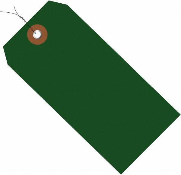 Made in USA - 4-3/4" High x 2-3/8" Long, Safety & Facility Blank Tag - Green Vinyl - Top Tool & Supply