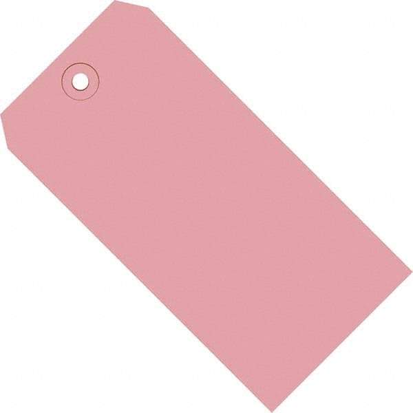 Made in USA - 6-1/4" High x 3-1/8" Long, Safety & Facility Blank Tag - Pink Cardstock - Top Tool & Supply