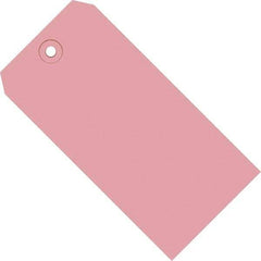 Made in USA - 5-1/4" High x 2-5/8" Long, Safety & Facility Blank Tag - Pink Cardstock - Top Tool & Supply