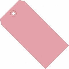 Made in USA - 3-3/4" High x 1-7/8" Long, Safety & Facility Blank Tag - Pink Cardstock - Top Tool & Supply