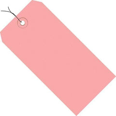 Made in USA - 6-1/4" High x 3-1/8" Long, Safety & Facility Blank Tag - Pink Cardstock - Top Tool & Supply