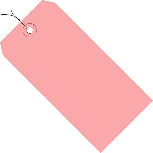 Made in USA - 4-3/4" High x 2-3/8" Long, Safety & Facility Blank Tag - Pink Cardstock - Top Tool & Supply