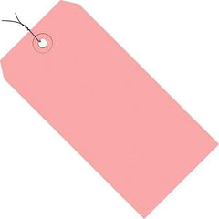 Made in USA - 3-3/4" High x 1-7/8" Long, Safety & Facility Blank Tag - Pink Cardstock - Top Tool & Supply