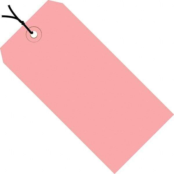 Made in USA - 6-1/4" High x 3-1/8" Long, Safety & Facility Blank Tag - Pink Cardstock - Top Tool & Supply