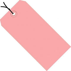 Made in USA - 3-3/4" High x 1-7/8" Long, Safety & Facility Blank Tag - Pink Cardstock - Top Tool & Supply